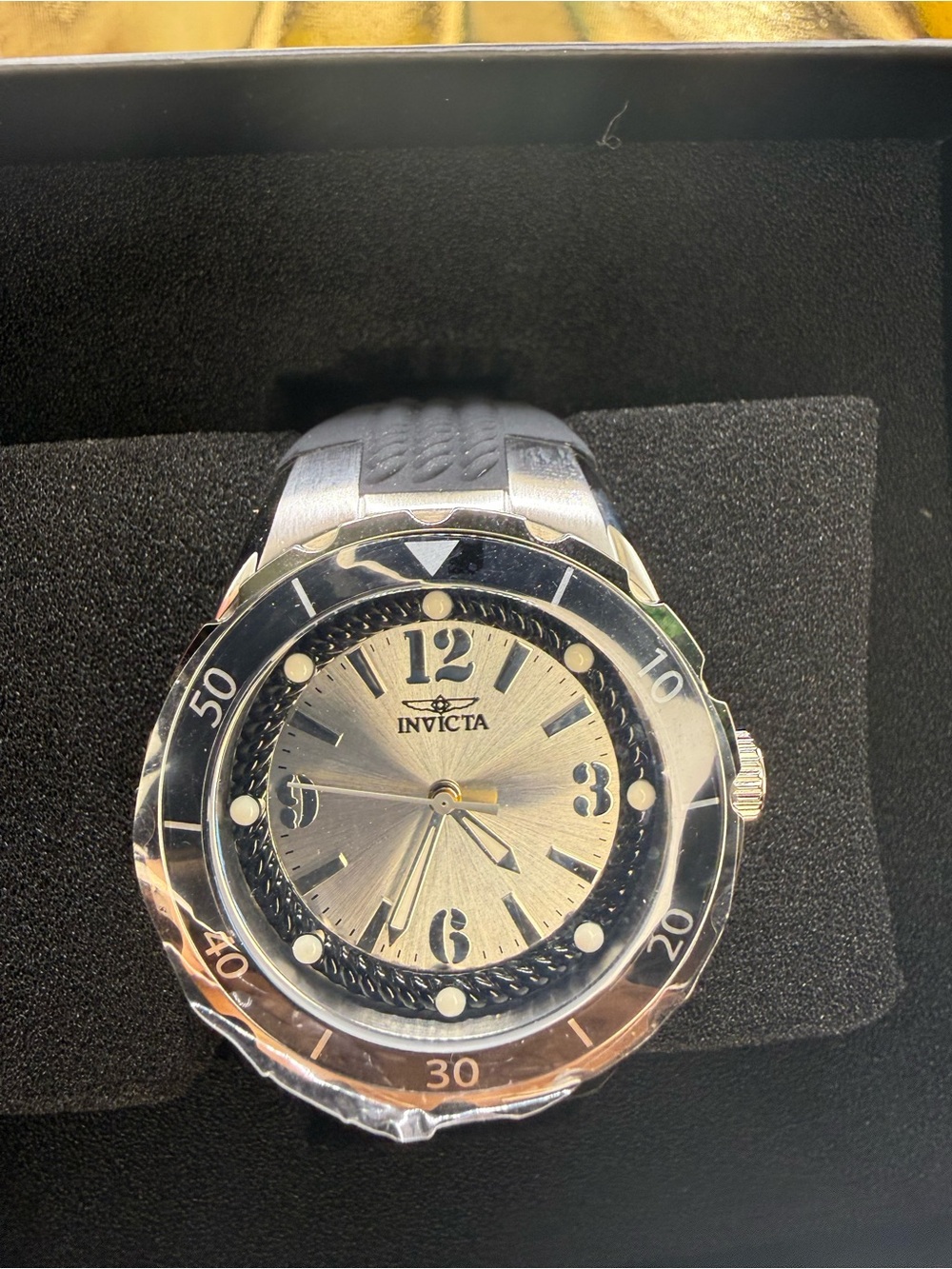 Invicta Silver and Black Men's Dive-Style Watch